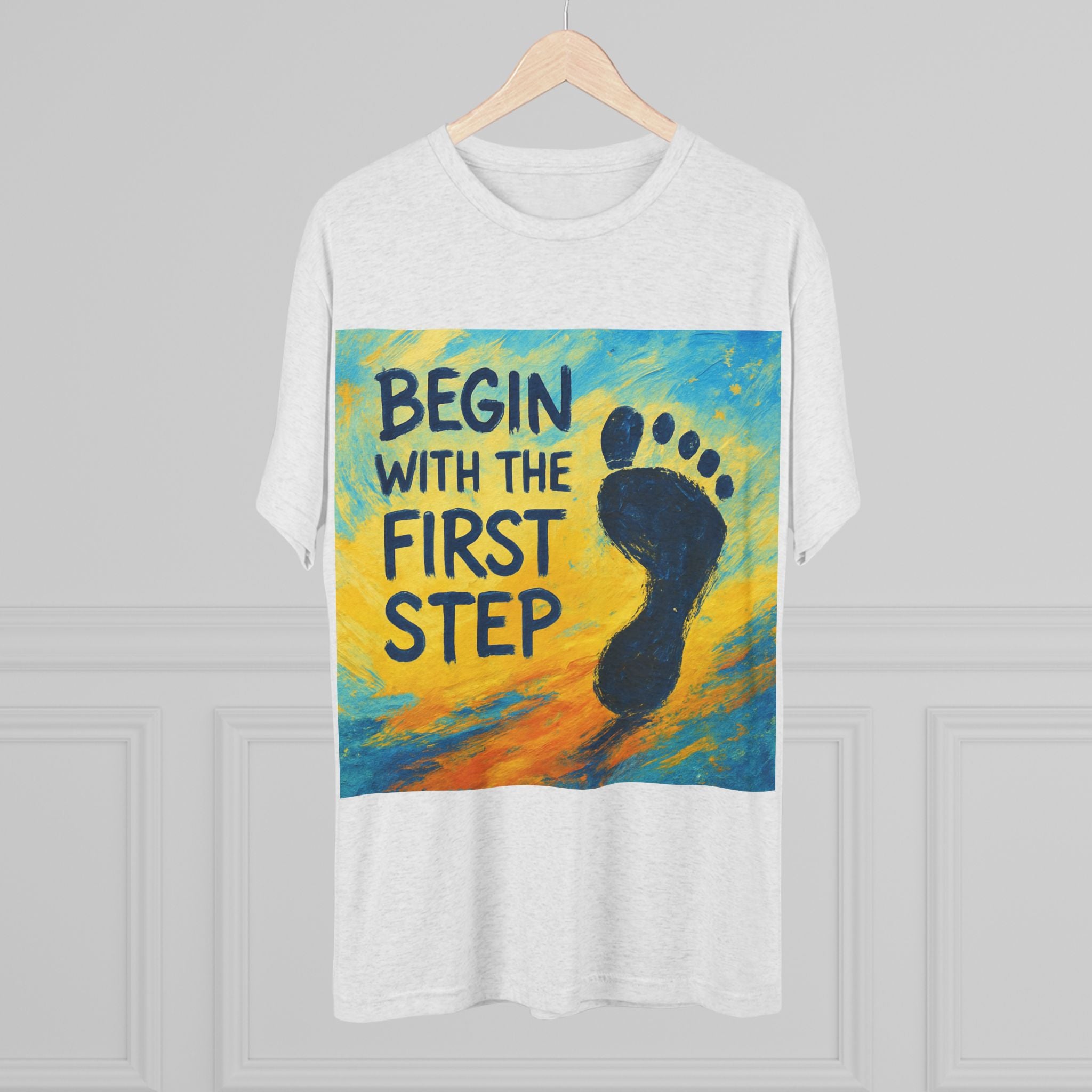 Inspirational 'Begin With the First Step' Tee