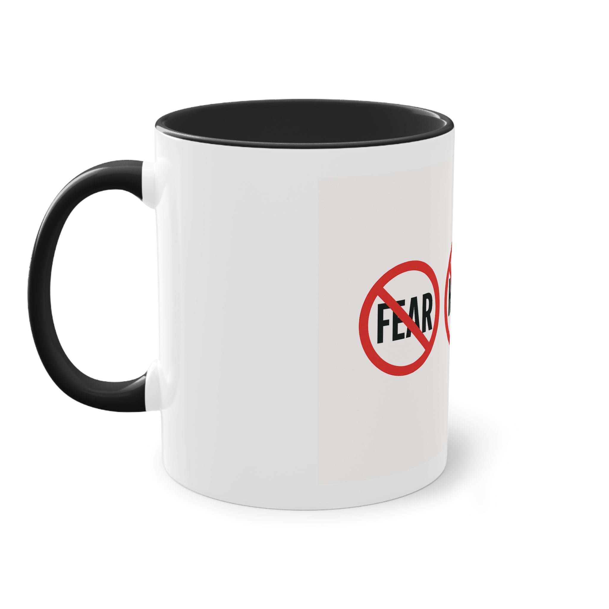 11oz No Fear No Hate No Lies Coffee Mug — Red Accent Inspirational Tea Cup