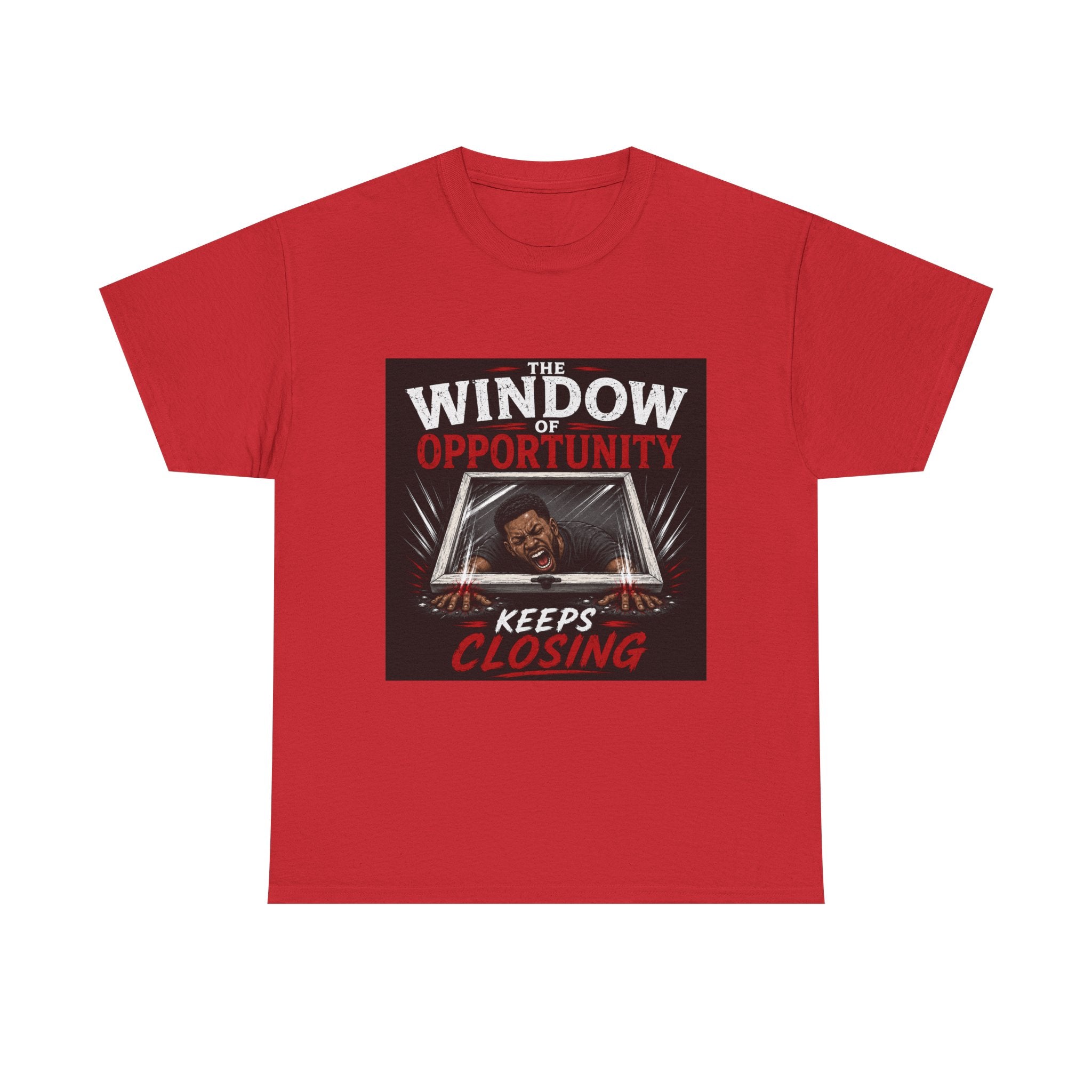 T-Shirt — "The Window of Opportunity Keeps Closing" Retro Graphic Tee