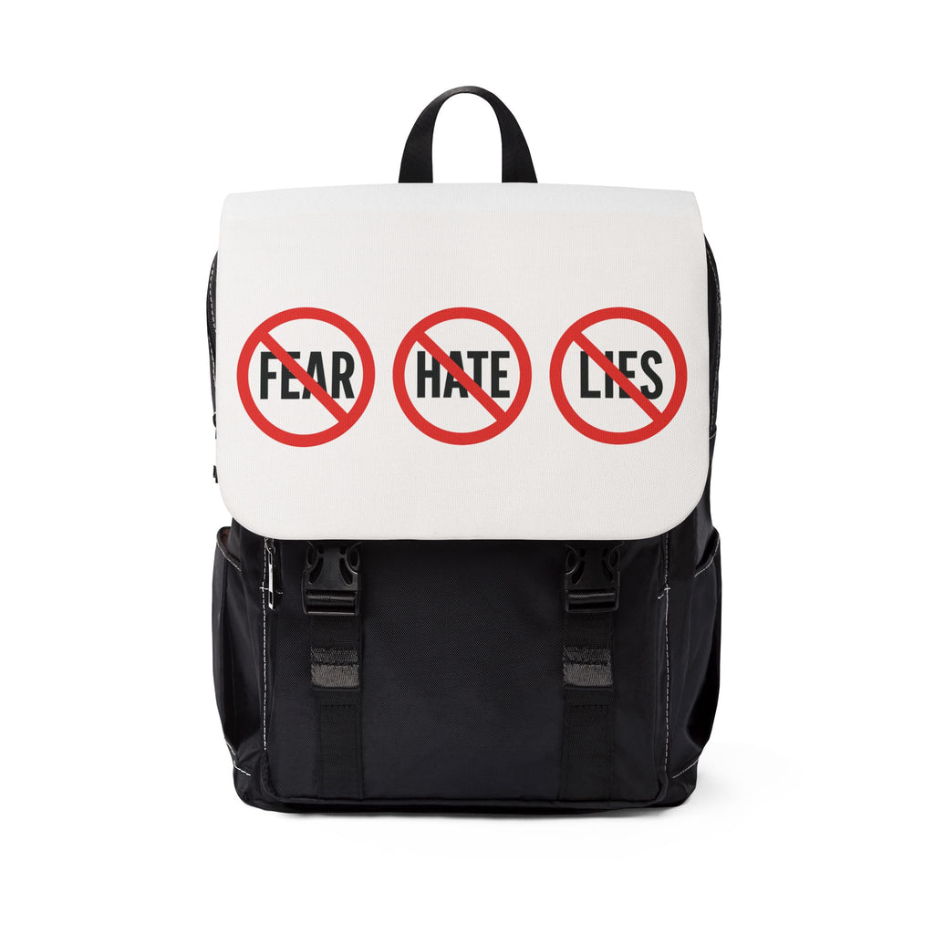 Backpack — "No Fear, No Hate, No Lies" Statement Shoulder Pack