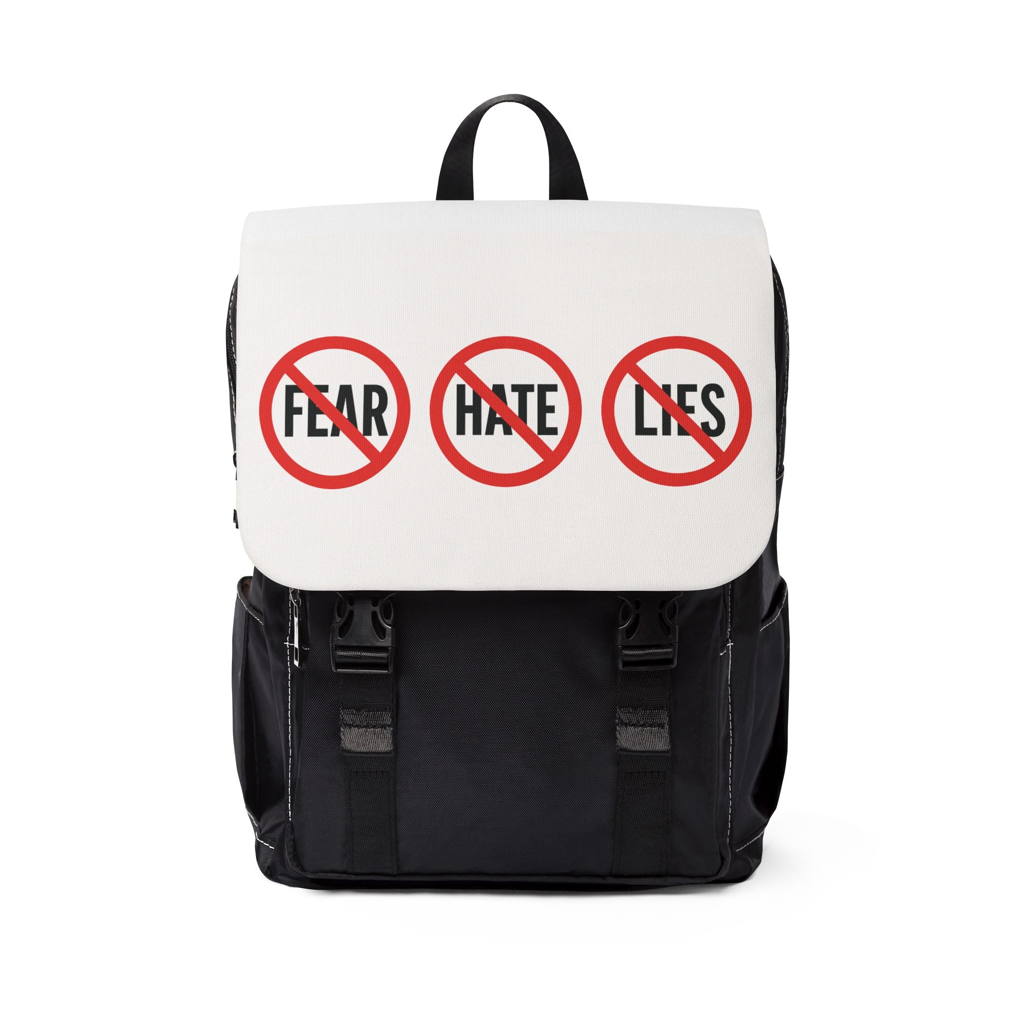 Backpack — "No Fear, No Hate, No Lies" Statement Shoulder Pack