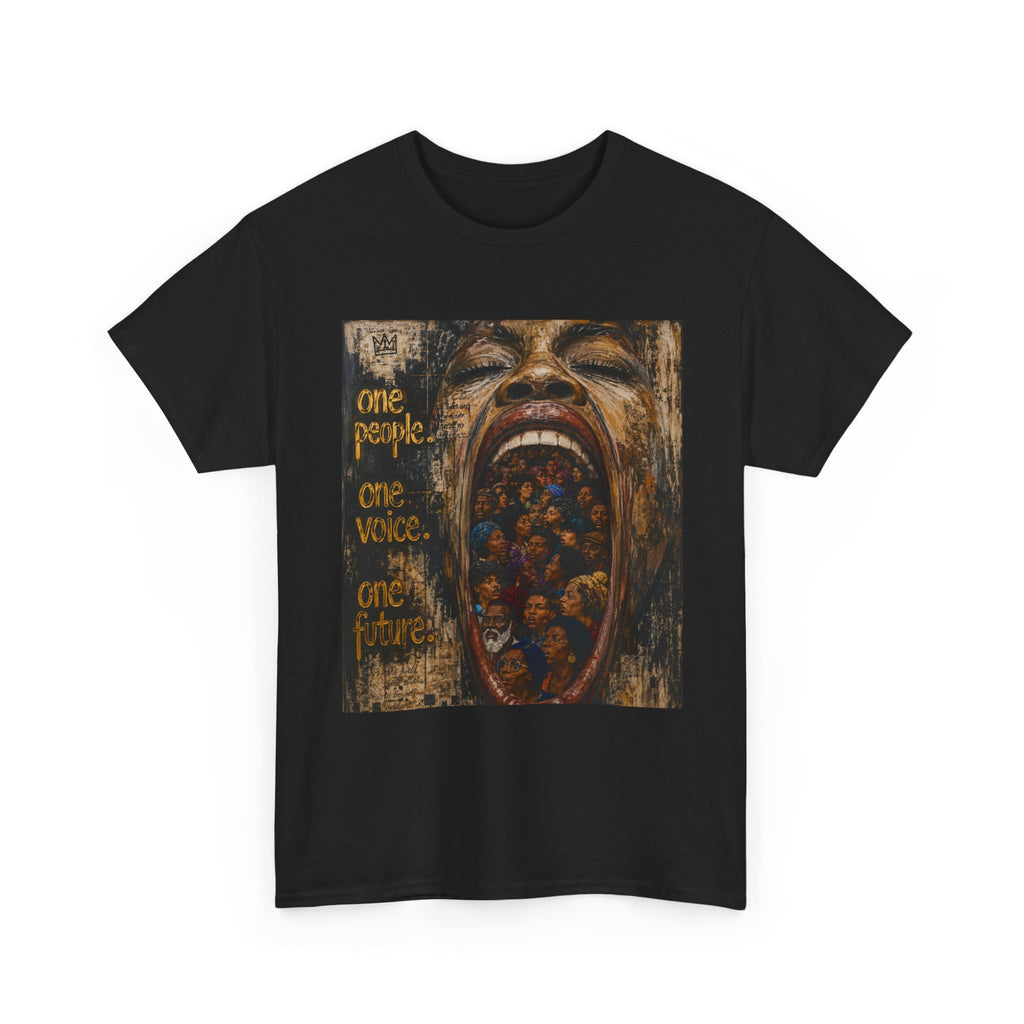 Graphic Tee - 'One People One Voice One Future' Distressed Art T-Shirt