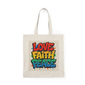 Love Faith Peace Graffiti Tote