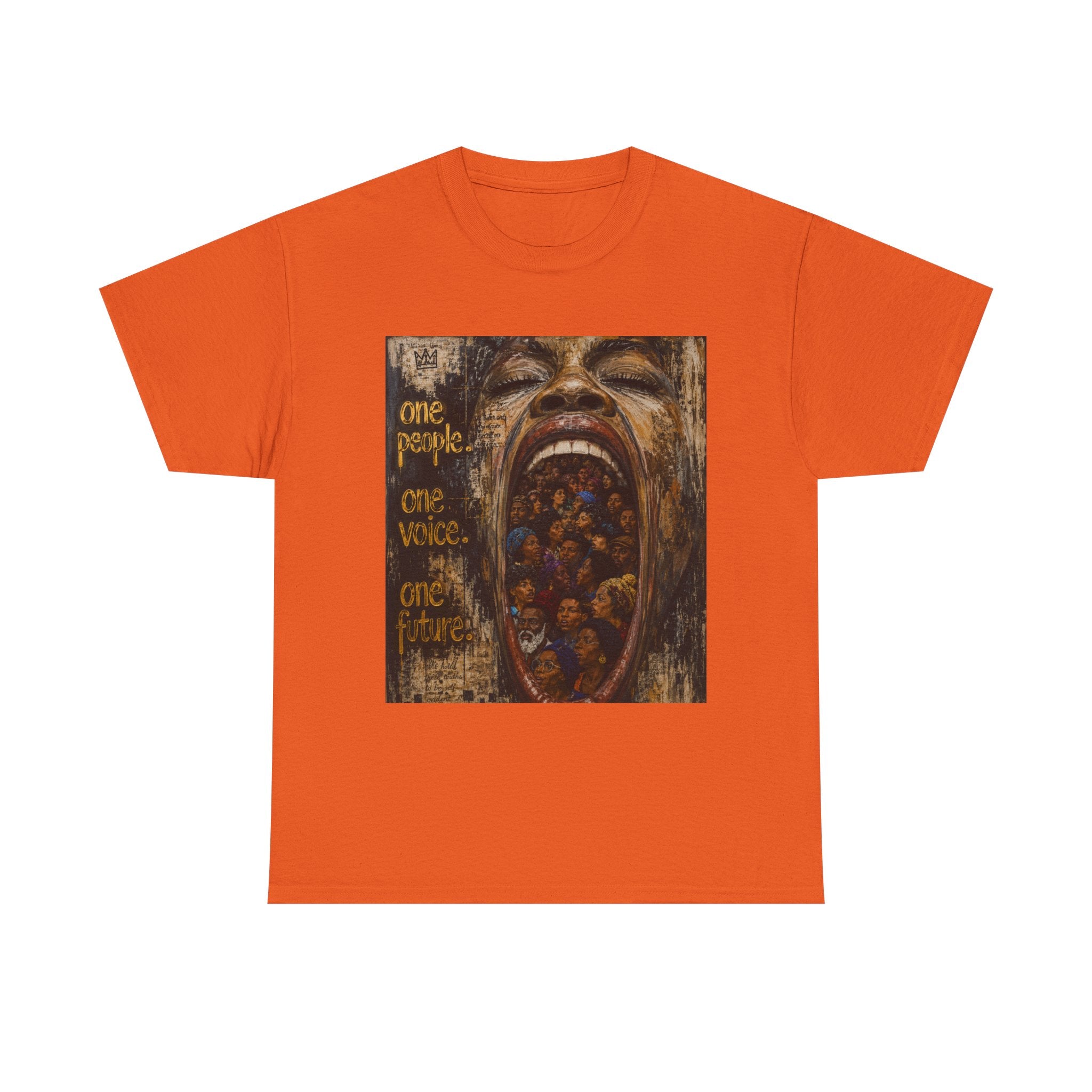 Graphic Tee - 'One People One Voice One Future' Distressed Art T-Shirt