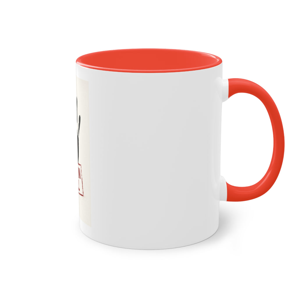 Paid In Full Handprint Coffee Mug — 11oz Two-Tone Red Accent