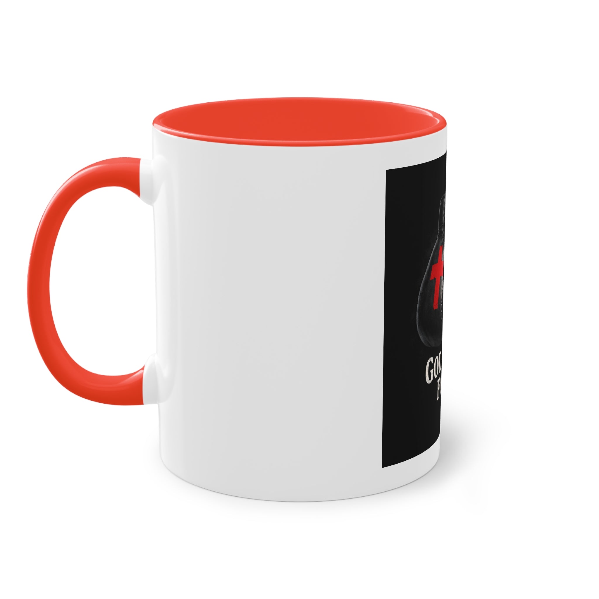 God Fights For Me Boxing Gloves Coffee Mug – Inspirational Christian Mug