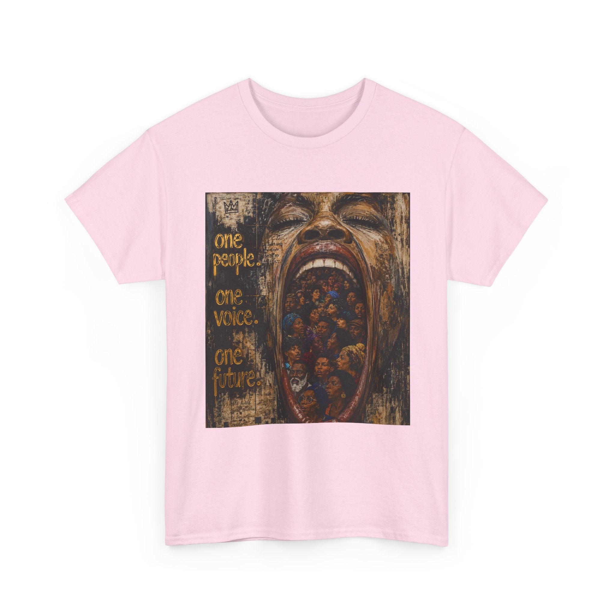 Graphic Tee - 'One People One Voice One Future' Distressed Art T-Shirt