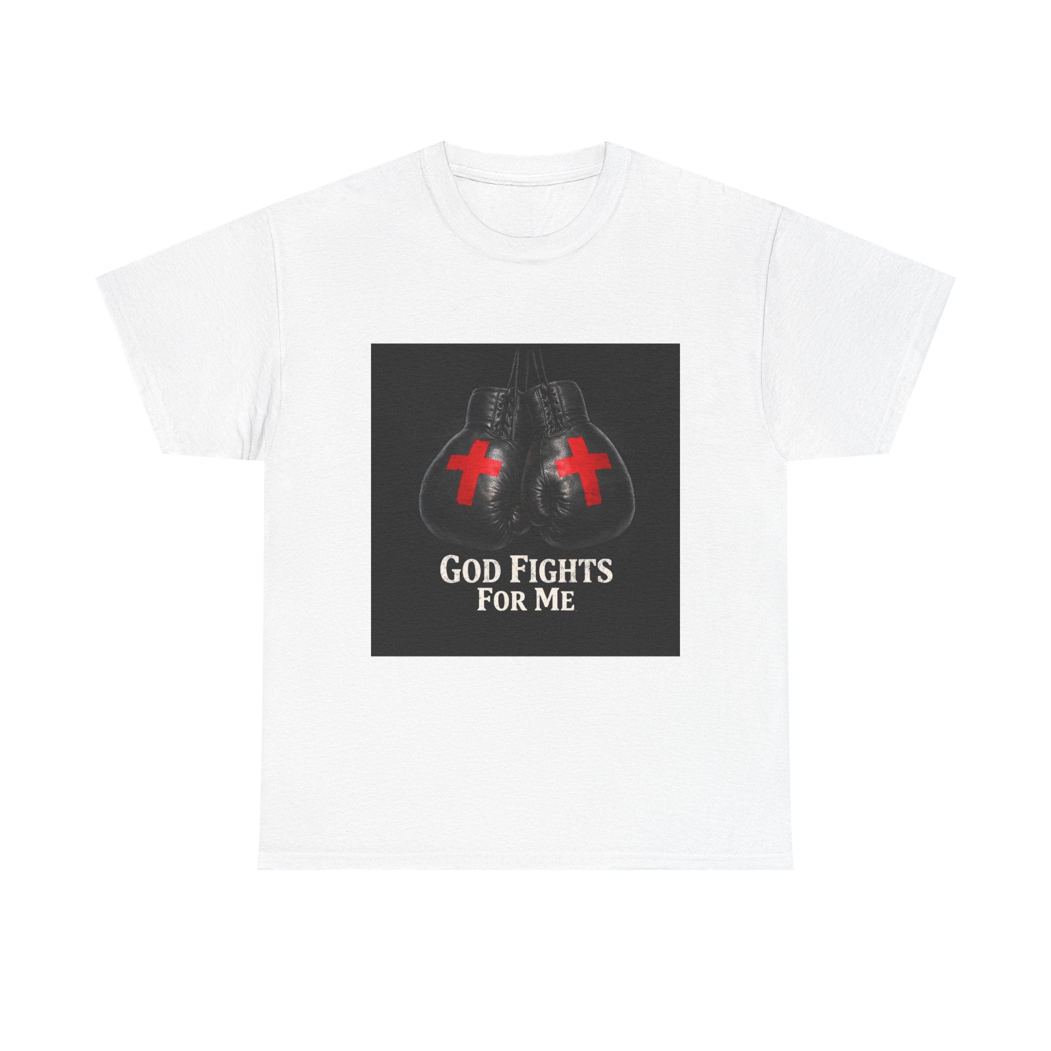 God Fights For Me T‑Shirt — Christian Boxing Gloves Design
